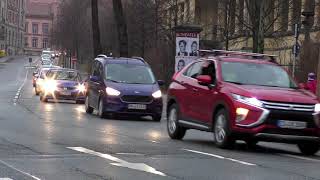 Autokorso gegen die Maßnahmen der Regierung